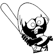 coloriage Calimero fait du base ball